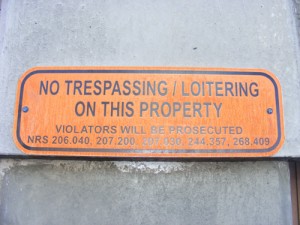 No Trespassing or Loitering - Clark County Detention Facility
