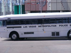 Las Vegas Metropolitan Police Department Bus Parked by the Clark County Detention Facility