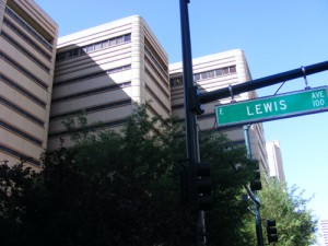 Lewis Avenue with a Side View of the Clark County Detention Facility Downtown Las Vegas